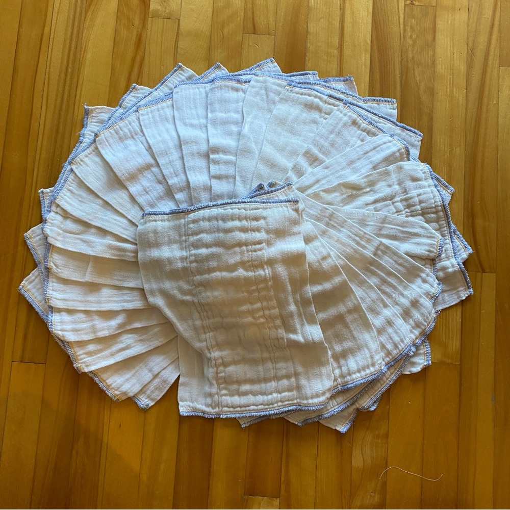 24 newborn cotton prefold diapers
